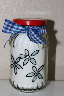 jar tied with ribbon
