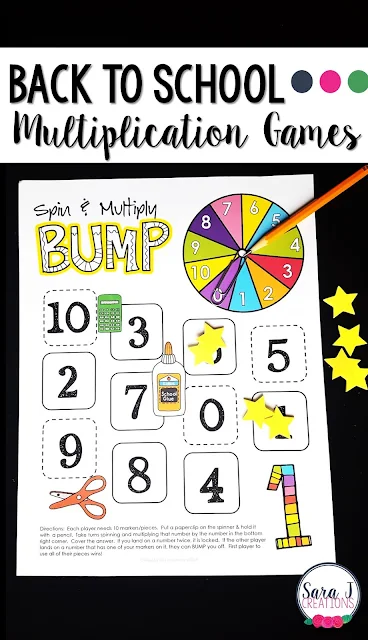 Back to school multiplication games for learning fun!