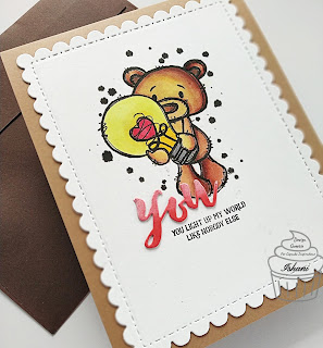 Digital stamp, Cardmaking with digis, Love you card, Bulb card, Valentine's day card, Cupcake Inspirations, cards By Ishani