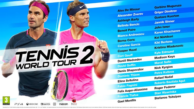 الكشف رسميا عن قائمة اللاعبين الكاملة داخل Tennis World Tour 2 