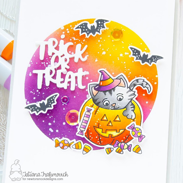 Halloween Card bby Tatiana Trafimovich | Trick or Treat Kittens Stamp Set by Newton's Nook Designs #newtonsnook #handmade