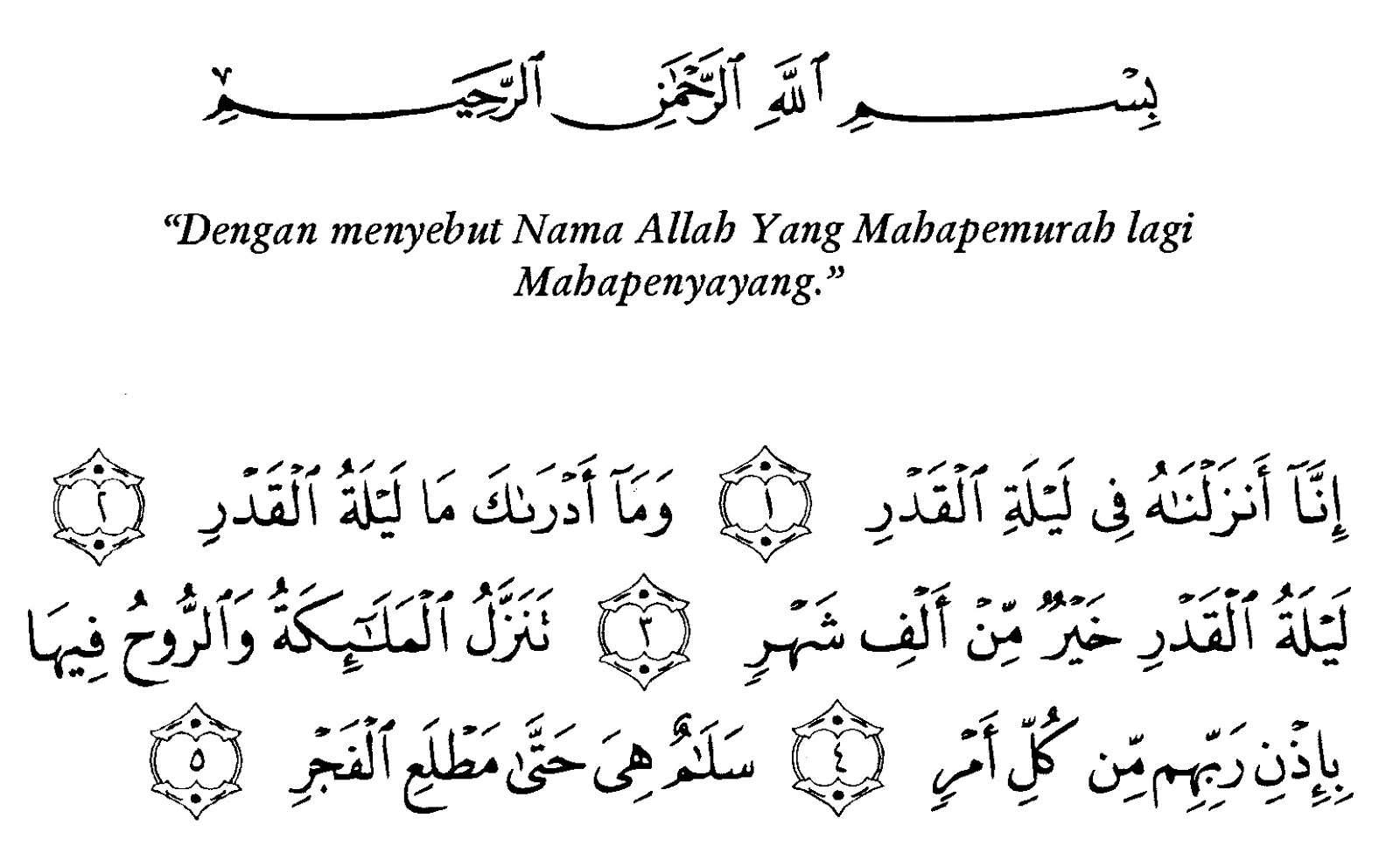 SURAT AL-QADR, ISI KANDUNGAN, LATIN DAN TERJEMAH - Cerita Islam