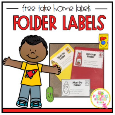 Free Take Home Folder Labels ~ Preschool Printables