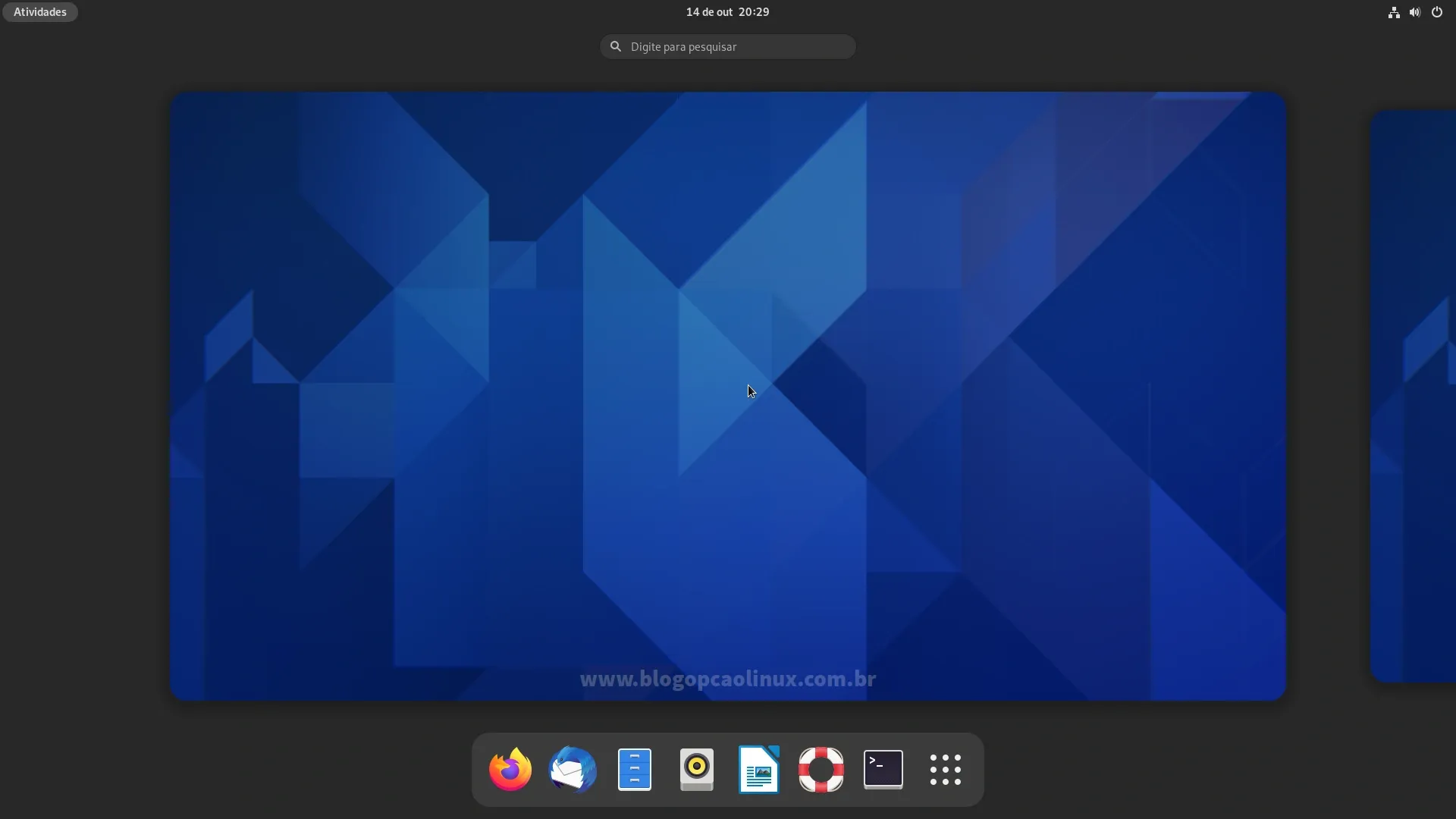 Ubuntu 21.10 (Impish Indri) com o ambiente de área de trabalho GNOME Shell