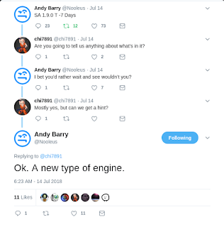Conversation between Andy Barry and chi7801 on Twitter about the new update