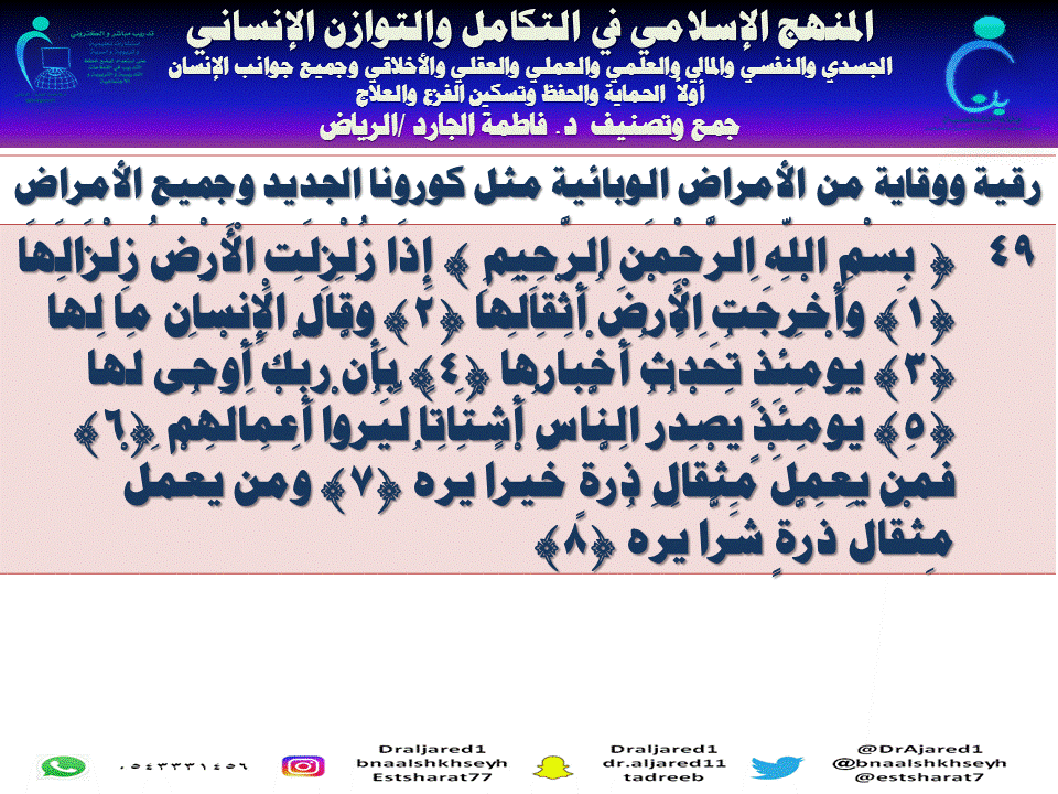 الرقية الشرعية جمع د . فاطمة الجارد / ألرياض فبراير 2020