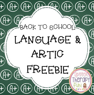Back To School Language and Articulation Freebie