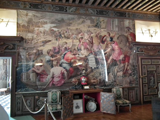 Gobelins tapestry depicting the kidnapping of Helen, collection of the Chateau of Cheverny. Photo by Loire Valley Time Travel.