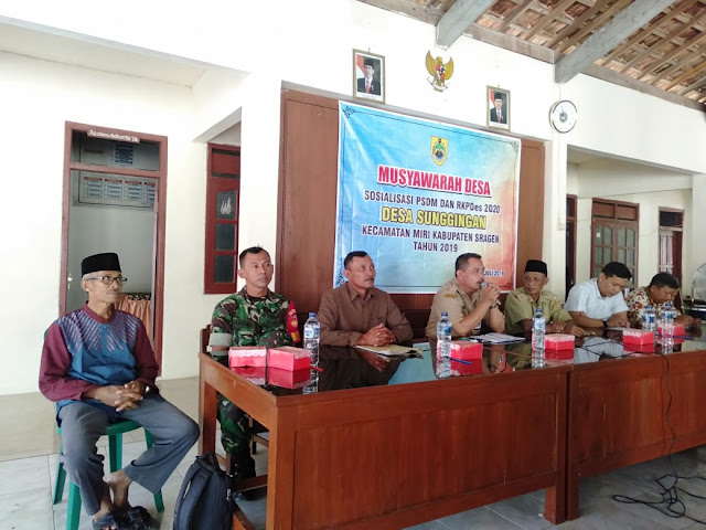 Musdes sosialisasi PSDM dan RKPDes Tahun 2019 Desa Sunggingan
