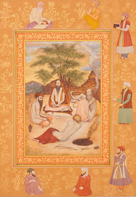 Watercolor Painting On Paper of Hindu Sadhus