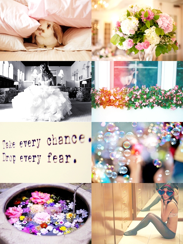 cute bunnies, brides and dresses, flowers, be brave-quote, bubbles, heartshaped glasses