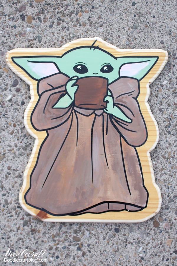 Star Wars crafts are my favorite and the Mandalorian is no exception. Make the asset, the child, the nameless Yoda baby, or baby Yoda...out of upcycled wood, Cricut cutting machine, permanent vinyl, Plaid Folk Art Acrylic craft paint and a couple hours.