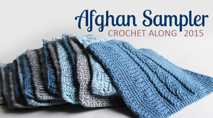 Crochet Along Afghan Sampler 2015 from The Inspired Wren | CAL with 2 squares per month for a complete blanket in one year!