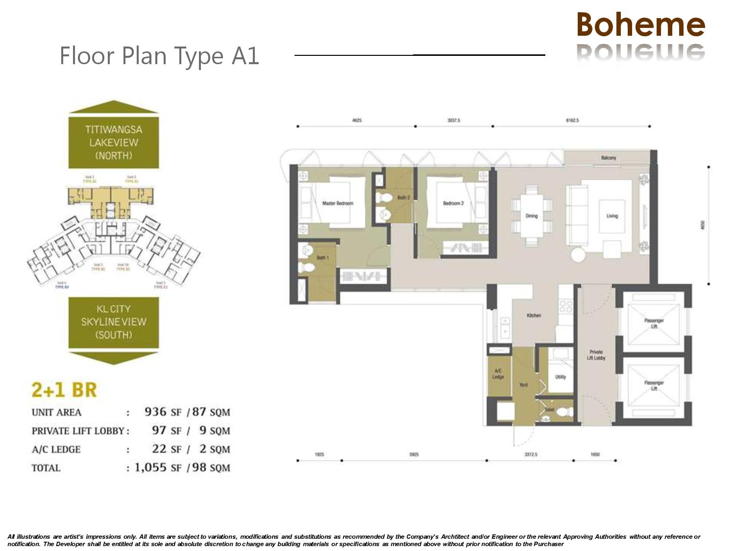 Block B Bohome Floor Plan Setia Sky Residences KLCC