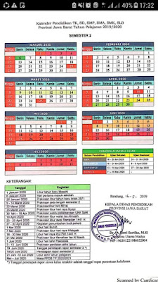 Kalender pendidikan semester 2 Kelender Penddikan Semester 1 untuk SD,SMP,SMA, SMK, dan SLB tahun pelajaran 2019/2020