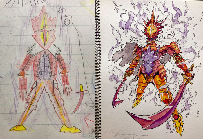 #4 Fire Guardian - Dad Turns His Sons’ Doodles Into Anime Characters, And The Result Is Amazing #4 Fire Guardian - Dad Turns His Sons’ Doodles Into Anime Characters, And The Result Is Amazing