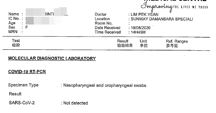 8+ Swab Result Chinese Gen