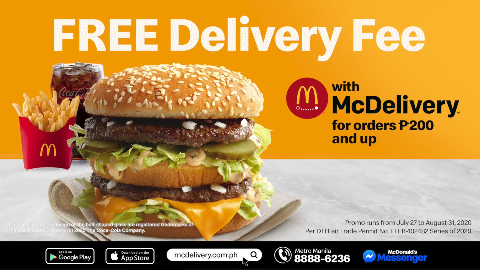 Get Your McDonald’s Favorites with FREE Delivery Fee!