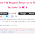 IE 8 | The object doesn't support property or method 'includes'