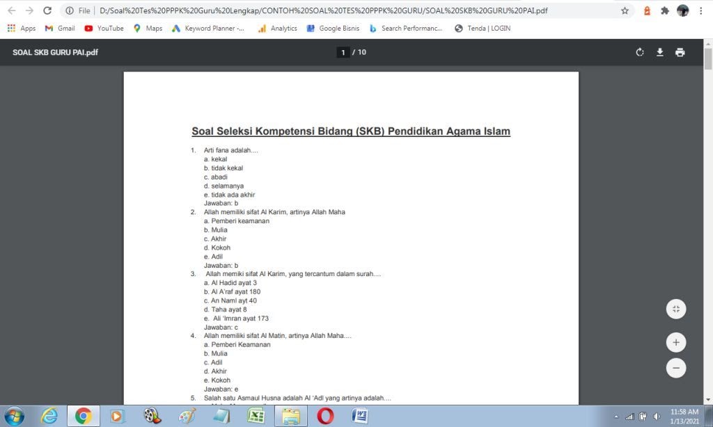 Unduh Contoh Soal P3k Guru Pai Pdf Dan Kunci Jawaban Antapedia Com