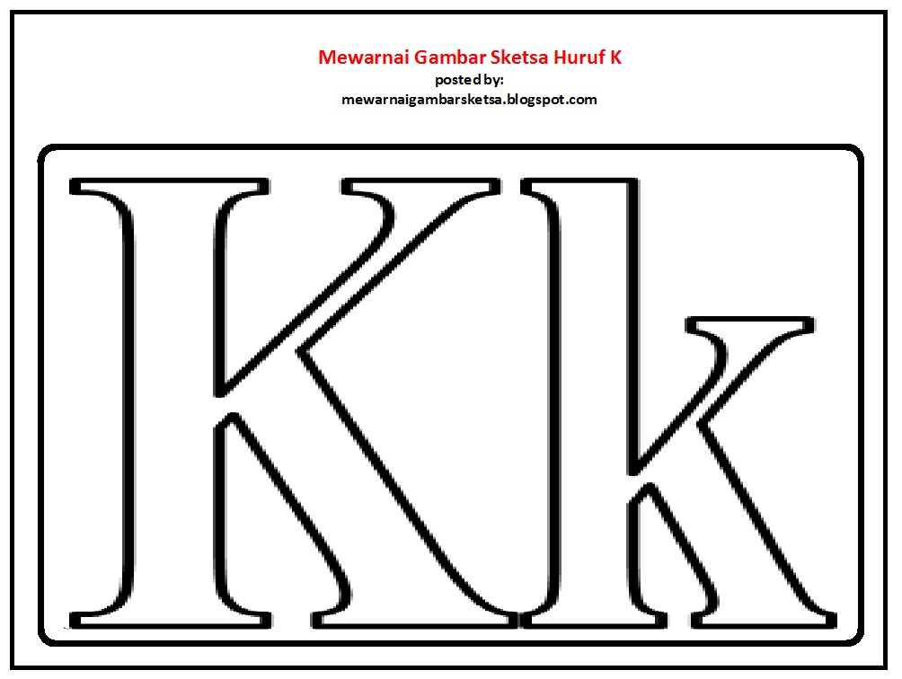 Mewarnai Gambar Mewarnai Gambar Sketsa Kaligrafi Huruf K