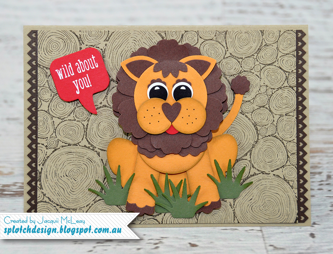 Splotch Design Adding ink to paper! Punch Art Lion Card