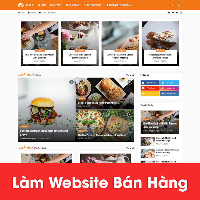 [A121] Dịch vụ thiết kế website ẩm thực chuyên nghiệp, hút khách nhất