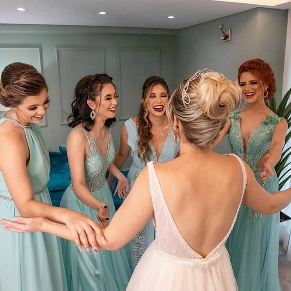 Ideias de fotos de noiva e madrinhas de casamento juntas