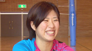 笑顔を見せる浮島杏加子選手