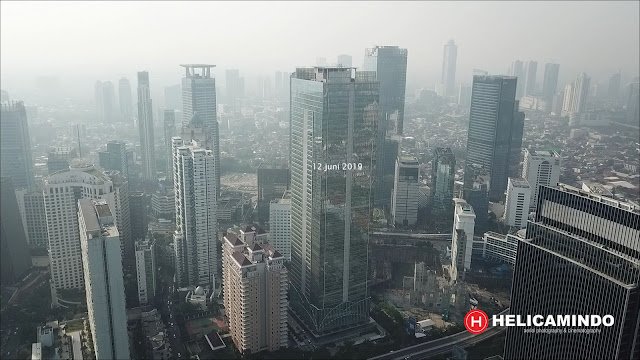 Foto Udara di Kawasan Sudirman Tahun 2019, Visibility hanya itungan dibawah 10 Km
