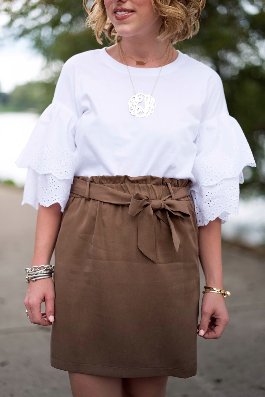 Eyelet Ruffle Sleeve T-Shirt - Click through to see more on Something Delightful!
