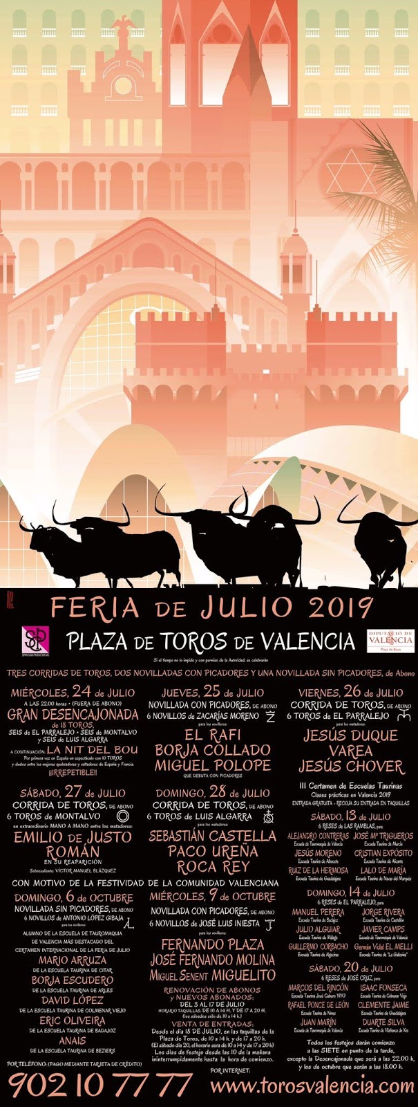 FERIA DE JULIO CON LA REAPARICIÓN DE ROMÁN A LOS TRIUNFADORES DE Y ISIDRO - Plaza de Toros Valencia