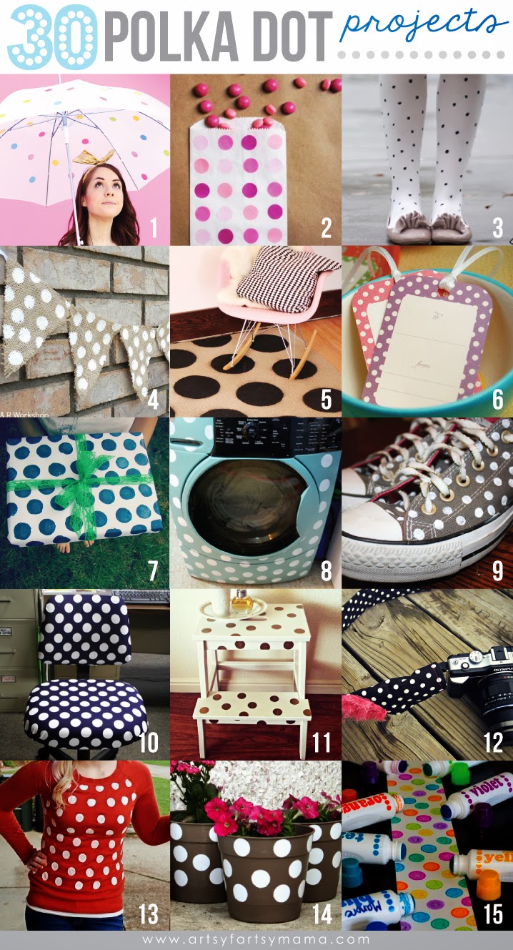 30 Polka Dot Projects at artsyfartsymama.com #polkadot