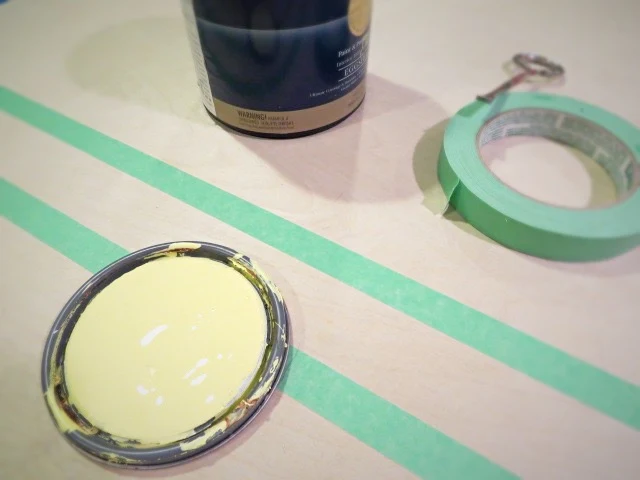 painting yellow using painters tape