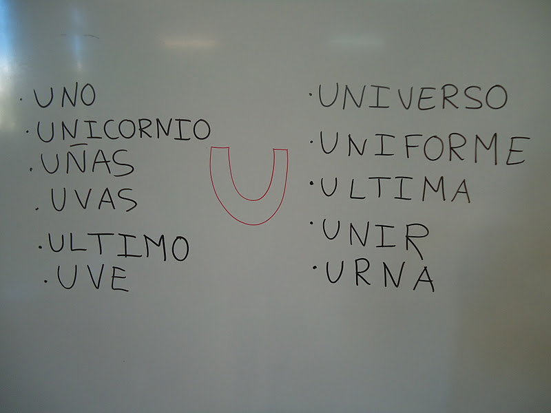 los peques del cole PALABRAS QUE EMPIEZAN POR LA LETRA U