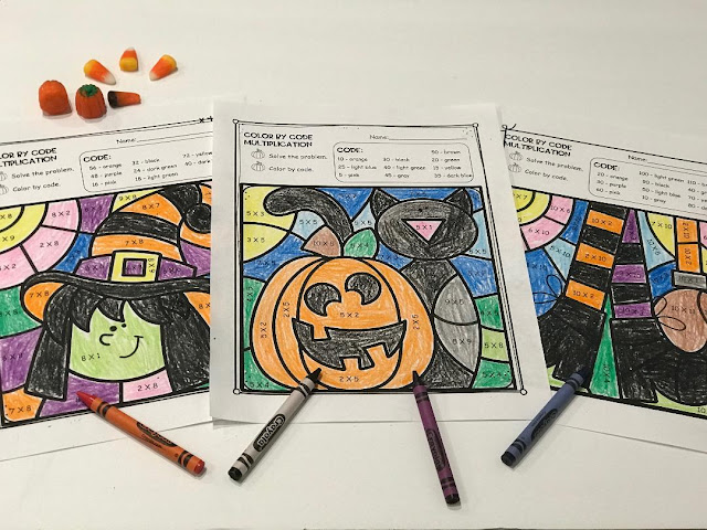 Halloween Color By Number Multiplication