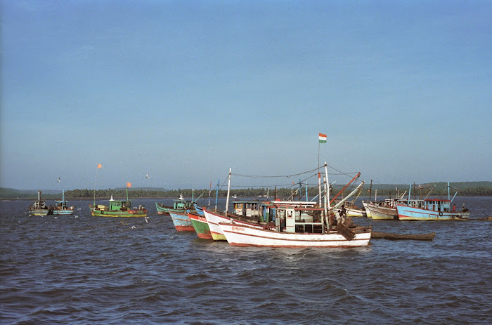 Goa, Chapora, bateaux, © L. Gigout, 1990