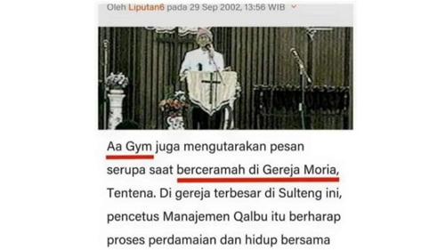 Gus Miftah Dicap Kafir Kini Beredar Foto Aa Gym Ceramah Di Gereja Terbesar Di Sulteng Bentengsumbar Com