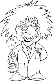 Albert Einstein coloring page with glasses.