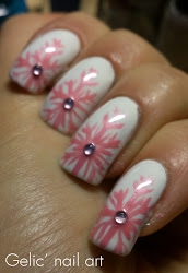 pink nail snow flake snowflakes gelic