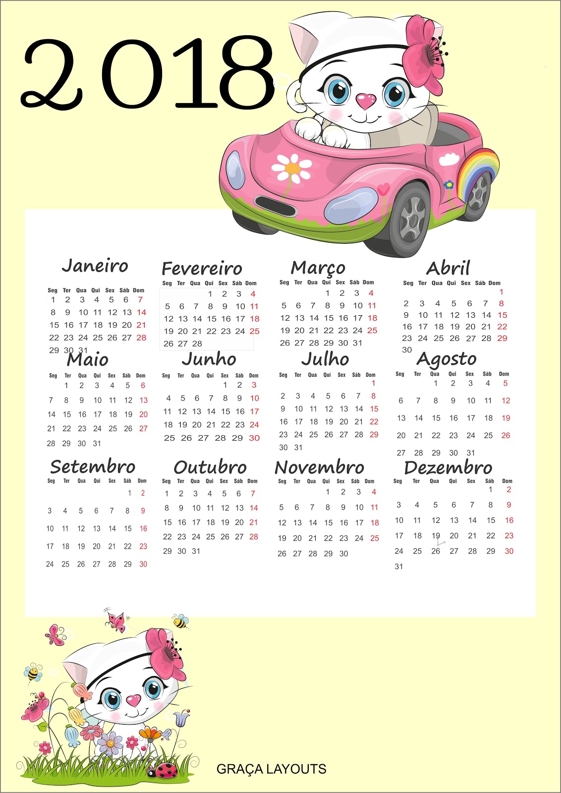 Calendarios para imprimir 2018 - ¡Descarga gratis!