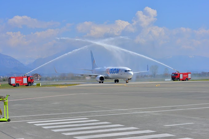 Flydubai lands in Tirana to ceremonial welcome