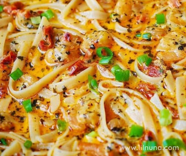 Garlic Shrimp Pasta With Spicy Sun-Dried Tomato Cream Sauce