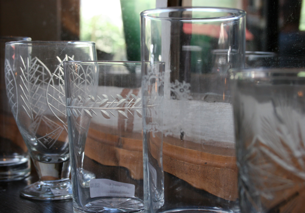 Currently Inspired Etched Glassware GlassErnestHemingway