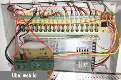 memasang kabel power supply cctv