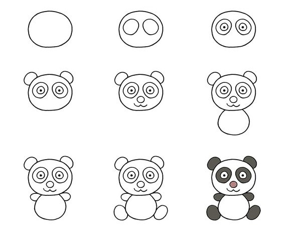 Hinh to mau con gau theo tung buoc don gian