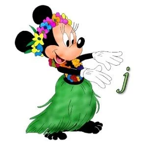 Abecedario de Minnie Hawaiiana. Hawaiian Minnie ABC.