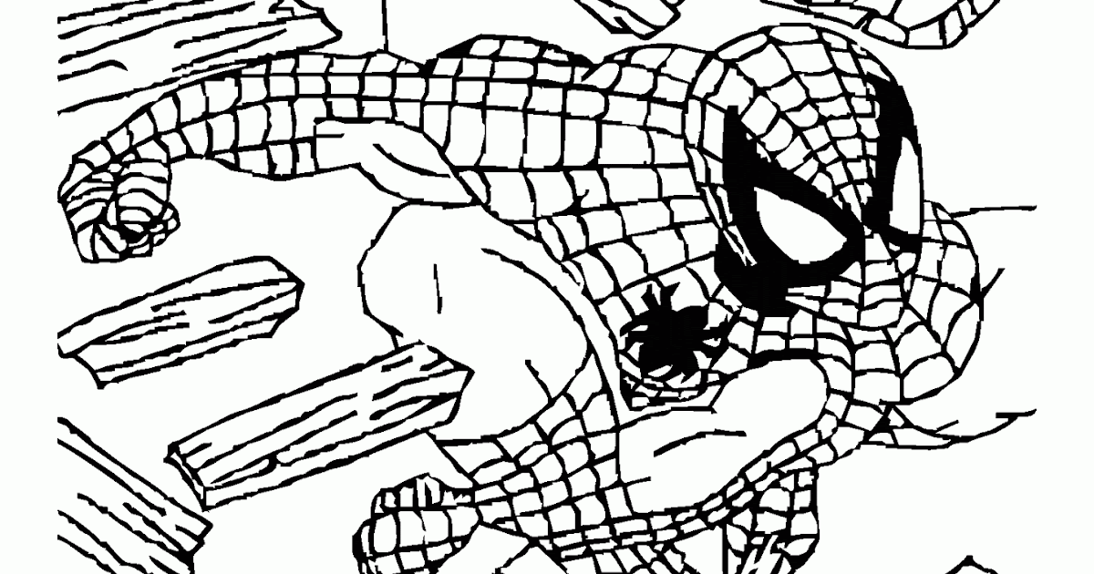 Mewarnai Gambar Spiderman Beraksi - Contoh Anak PAUD