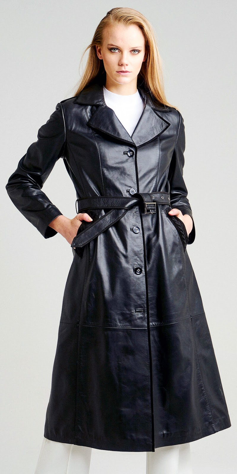 Leather Coat Daydreams A classic long leather coat