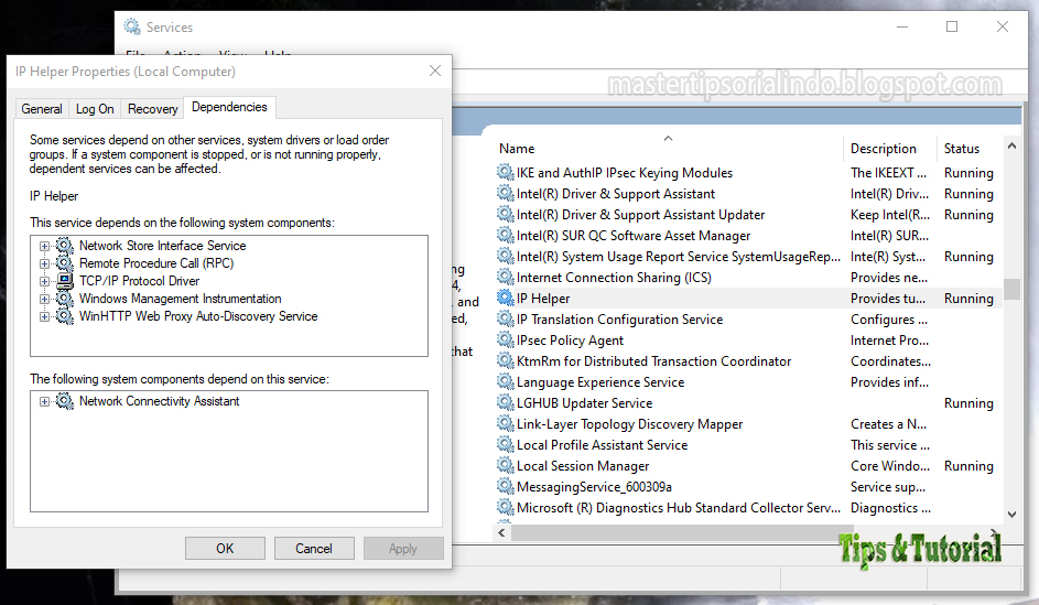 Proses IP Helper Service (iphlpsvc.exe) Menggunakan Memory dan Data yang Tinggi